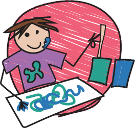 Image of a child enjoying messy play