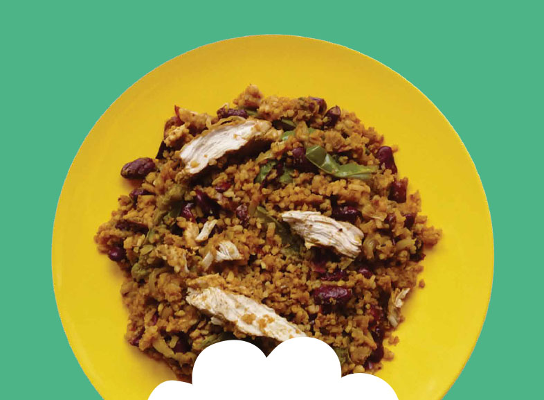 Jerk Chicken with Rice & Beans  Image